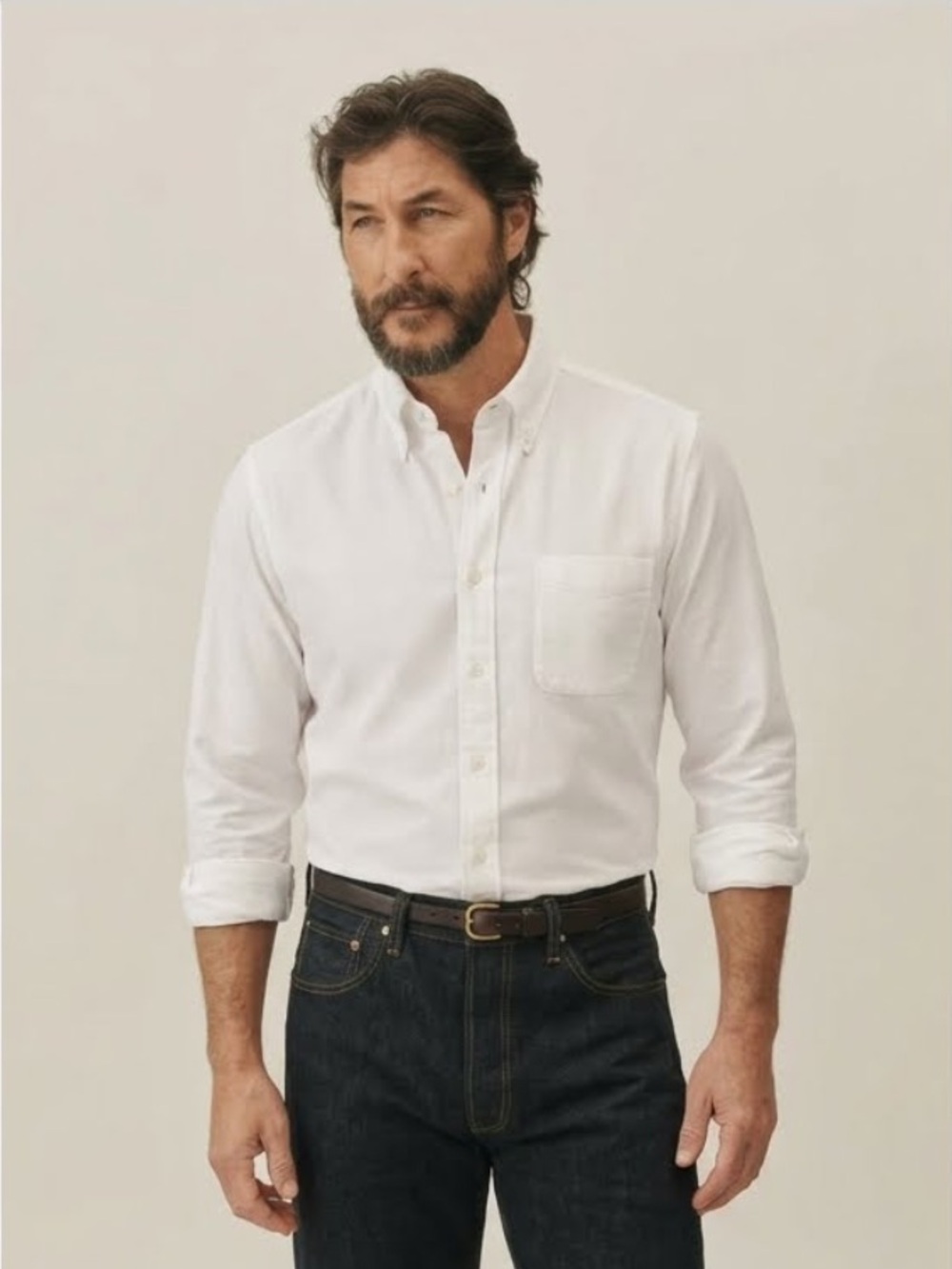 Buck Mason white California Oxford BD shirt size M new